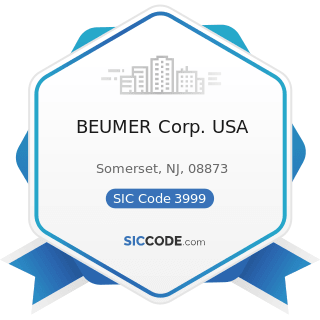 BEUMER Corp. USA - SIC Code 3999 - Manufacturing Industries, Not Elsewhere Classified