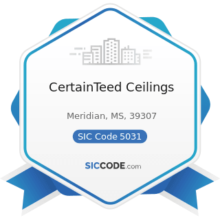 CertainTeed Ceilings - SIC Code 5031 - Lumber, Plywood, Millwork, and Wood Panels