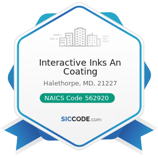 Interactive Inks An Coating - NAICS Code 562920 - Materials Recovery Facilities