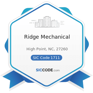 Ridge Mechanical - SIC Code 1711 - Plumbing, Heating and Air-Conditioning
