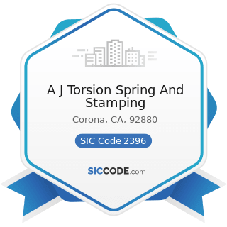 A J Torsion Spring And Stamping - SIC Code 2396 - Automotive Trimmings, Apparel Findings, and...