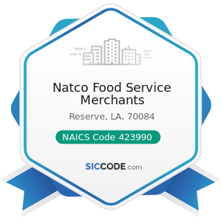 Natco Food Service Merchants - NAICS Code 423990 - Other Miscellaneous Durable Goods Merchant...