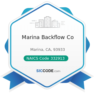 Marina Backflow Co - NAICS Code 332913 - Plumbing Fixture Fitting and Trim Manufacturing