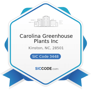Carolina Greenhouse Plants Inc - SIC Code 3448 - Prefabricated Metal Buildings and Components
