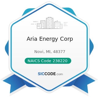 Aria Energy Corp - NAICS Code 238220 - Plumbing, Heating, and Air-Conditioning Contractors