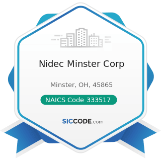 Nidec Minster Corp - NAICS Code 333517 - Machine Tool Manufacturing