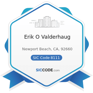 Erik O Valderhaug - SIC Code 8111 - Legal Services