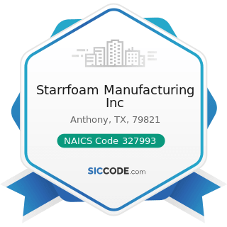 Starrfoam Manufacturing Inc - NAICS Code 327993 - Mineral Wool Manufacturing