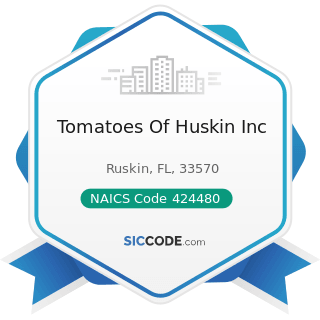 Tomatoes Of Huskin Inc - NAICS Code 424480 - Fresh Fruit and Vegetable Merchant Wholesalers