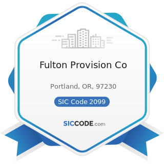 Fulton Provision Co - SIC Code 2099 - Food Preparations, Not Elsewhere Classified