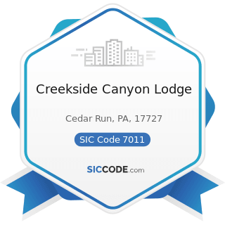 Creekside Canyon Lodge - SIC Code 7011 - Hotels and Motels