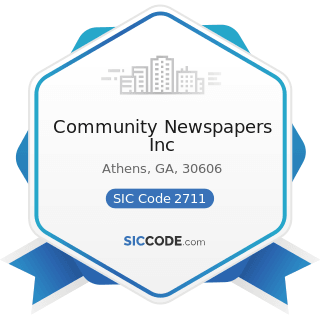 Community Newspapers Inc - SIC Code 2711 - Newspapers: Publishing, or Publishing and Printing