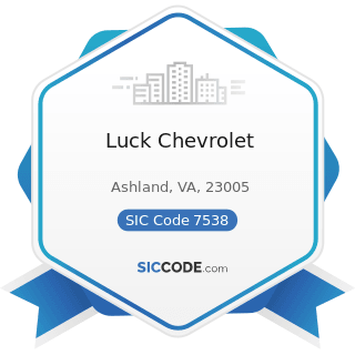 Luck Chevrolet - SIC Code 7538 - General Automotive Repair Shops