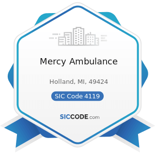 Mercy Ambulance - SIC Code 4119 - Local Passenger Transportation, Not Elsewhere Classified
