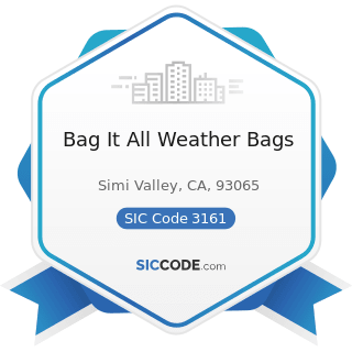 Bag It All Weather Bags - SIC Code 3161 - Luggage
