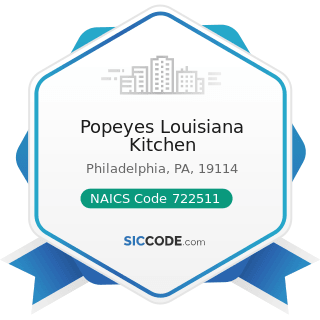 Popeyes Louisiana Kitchen - NAICS Code 722511 - Full-Service Restaurants