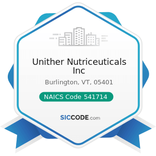 Unither Nutriceuticals Inc - NAICS Code 541714 - Research and Development in Biotechnology...