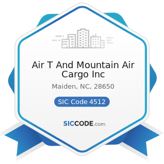 Air T And Mountain Air Cargo Inc - SIC Code 4512 - Air Transportation, Scheduled