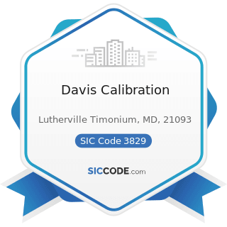 Davis Calibration - SIC Code 3829 - Measuring and Controlling Devices, Not Elsewhere Classified
