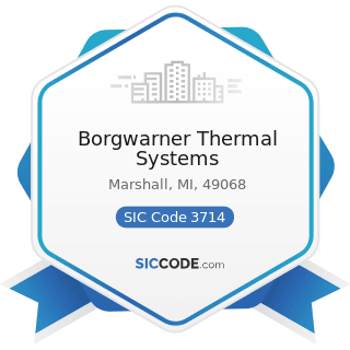 Borgwarner Thermal Systems - SIC Code 3714 - Motor Vehicle Parts and Accessories