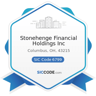 Stonehenge Financial Holdings Inc - SIC Code 6799 - Investors, Not Elsewhere Classified