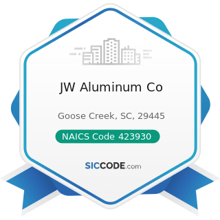 JW Aluminum Co - NAICS Code 423930 - Recyclable Material Merchant Wholesalers