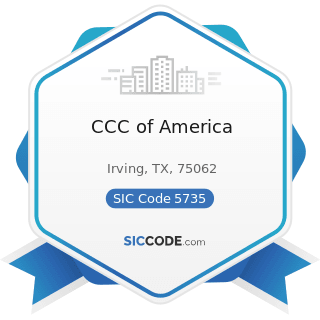CCC of America - SIC Code 5735 - Record and Prerecorded Tape Stores