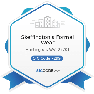 Skeffington's Formal Wear - SIC Code 7299 - Miscellaneous Personal Services, Not Elsewhere...