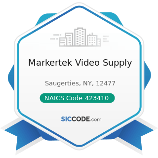 Markertek Video Supply - NAICS Code 423410 - Photographic Equipment and Supplies Merchant...