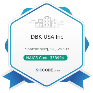 DBK USA Inc - NAICS Code 333994 - Industrial Process Furnace and Oven Manufacturing