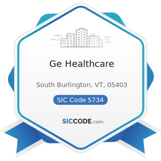 Ge Healthcare - SIC Code 5734 - Computer and Computer Software Stores