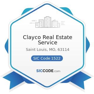 Clayco Real Estate Service - SIC Code 1522 - General Contractors-Residential Buildings, other...