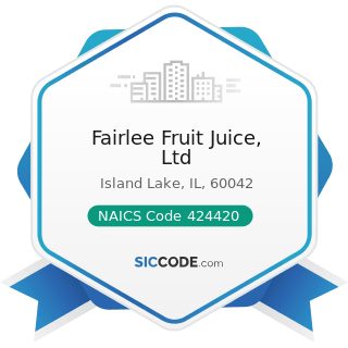 Fairlee Fruit Juice, Ltd - NAICS Code 424420 - Packaged Frozen Food Merchant Wholesalers