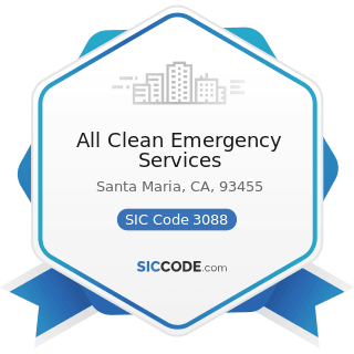 All Clean Emergency Services - SIC Code 3088 - Plastics Plumbing Fixtures