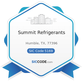 Summit Refrigerants - SIC Code 5169 - Chemicals and Allied Products, Not Elsewhere Classified