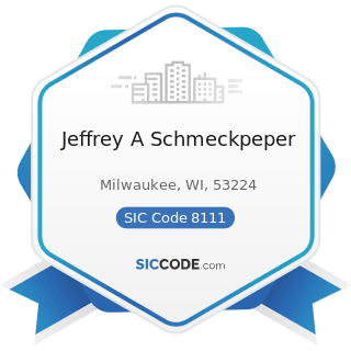 Jeffrey A Schmeckpeper - SIC Code 8111 - Legal Services
