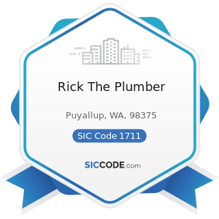 Rick The Plumber - SIC Code 1711 - Plumbing, Heating and Air-Conditioning