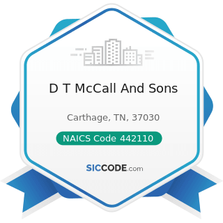 D T McCall And Sons - NAICS Code 442110 - Furniture Stores