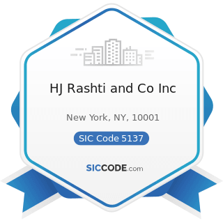 HJ Rashti and Co Inc - SIC Code 5137 - Women's, Children's, and Infants' Clothing and Accessories