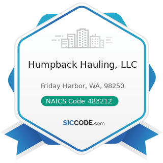 Humpback Hauling, LLC - NAICS Code 483212 - Inland Water Passenger Transportation