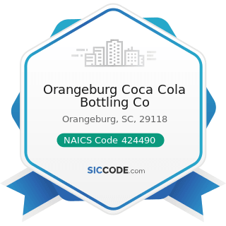 Orangeburg Coca Cola Bottling Co - NAICS Code 424490 - Other Grocery and Related Products...