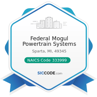 Federal Mogul Powertrain Systems - NAICS Code 333999 - All Other Miscellaneous General Purpose...
