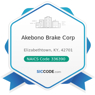 Akebono Brake Corp - NAICS Code 336390 - Other Motor Vehicle Parts Manufacturing