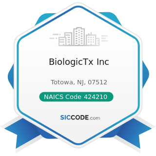 BiologicTx Inc - NAICS Code 424210 - Drugs and Druggists' Sundries Merchant Wholesalers
