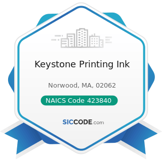 Keystone Printing Ink - NAICS Code 423840 - Industrial Supplies Merchant Wholesalers