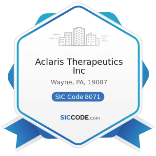 Aclaris Therapeutics Inc - SIC Code 8071 - Medical Laboratories