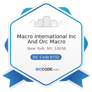 Macro International Inc And Orc Macro - SIC Code 8732 - Commercial Economic, Sociological, and...
