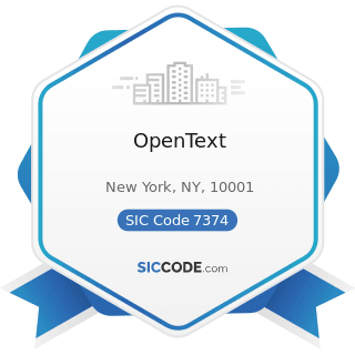 OpenText - SIC Code 7374 - Computer Processing and Data Preparation and Processing Services