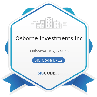 Osborne Investments Inc - SIC Code 6712 - Offices of Bank Holding Companies