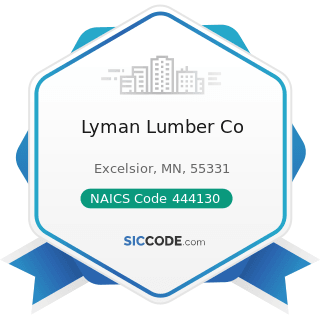 Lyman Lumber Co - NAICS Code 444130 - Hardware Stores
